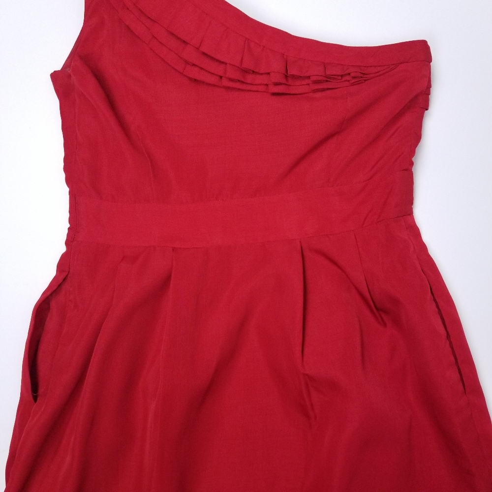 The Limited Red One Shoulder Ruffle Dress 2 - Picture 5 of 11
